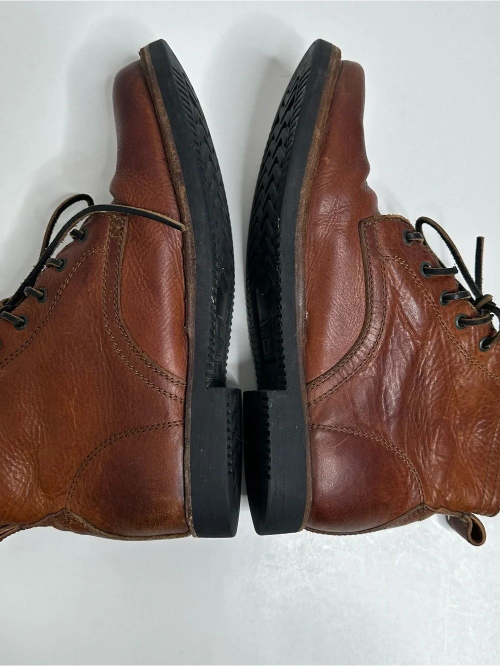 Frye Men’s Cognac Leather Lace Up Boots Size 10